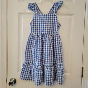 Cat & Jack Large Blue and White Gingham Dress